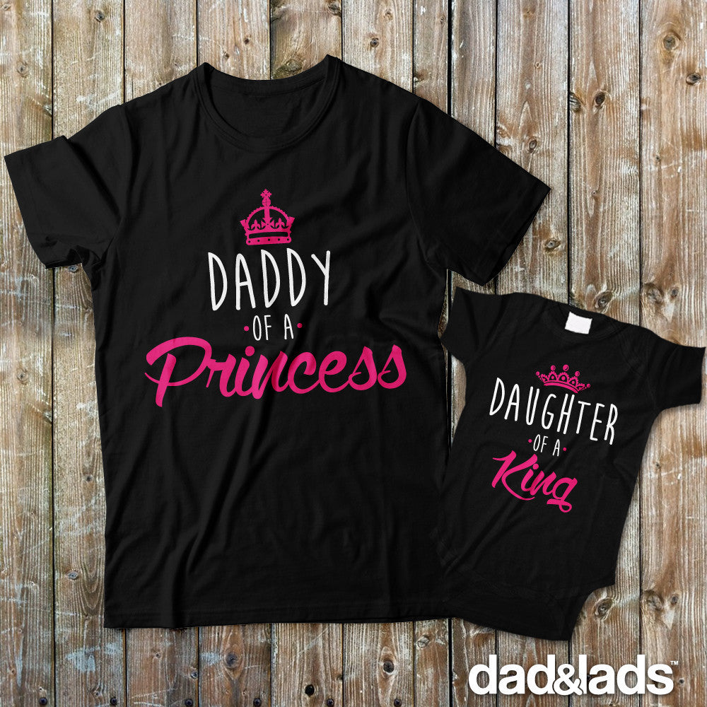 Daddy of A Princess and Daughter of A King Matching Daddy Daughter Shirts from Dad & Lads Small/YOUTH Medium