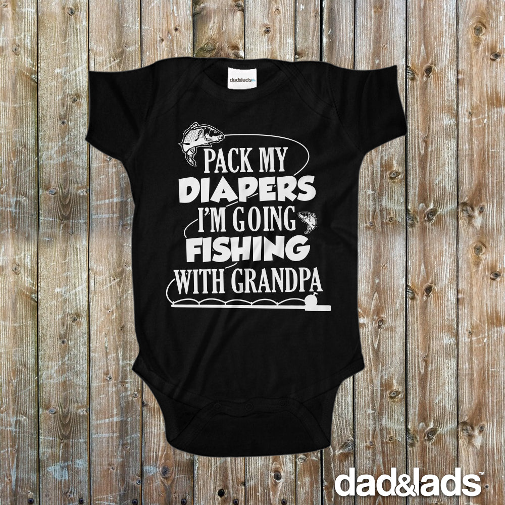 Going Fishing With Grandpa Girls Onesie®, Grandpas Fishing Girl Shirt,  Granddaughter Fishing Tee, Granddaughter Baby Shower Gift, 1033 